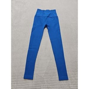 Riley 7 Leggings Womens XS Small Blue Ribbed High Rise Active Gym